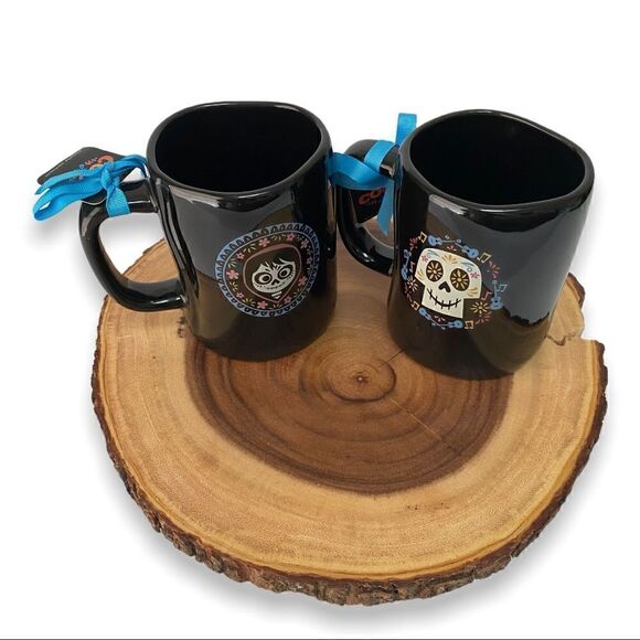Rae Dunn Disney Pixar Coco LL Double Sided Black Mug Day Dead Lot Of 2 NWT - Picture 2 of 10
